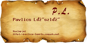 Pavlics László névjegykártya