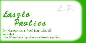 laszlo pavlics business card