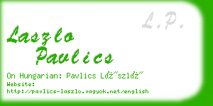 laszlo pavlics business card